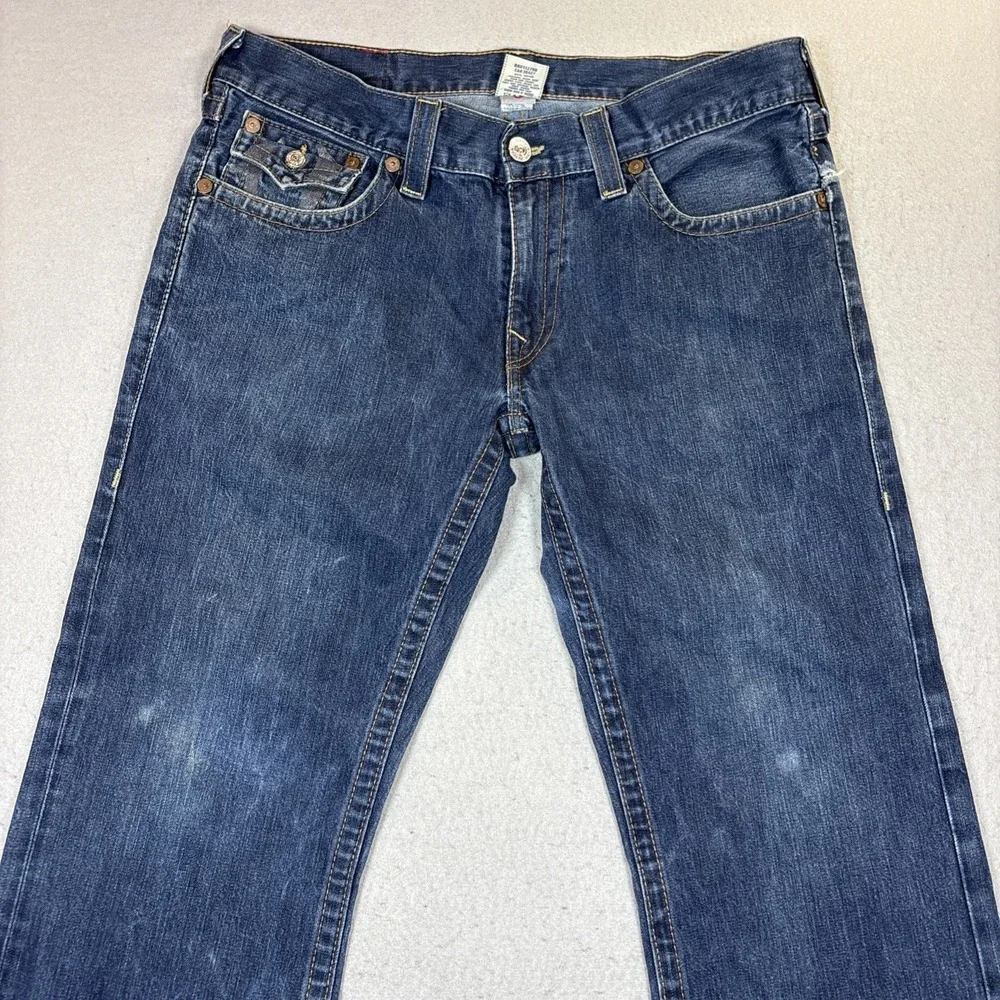 True Religion Men's Billy Bootcut with Flap Pockets Dark Wash Size 36 x33‎